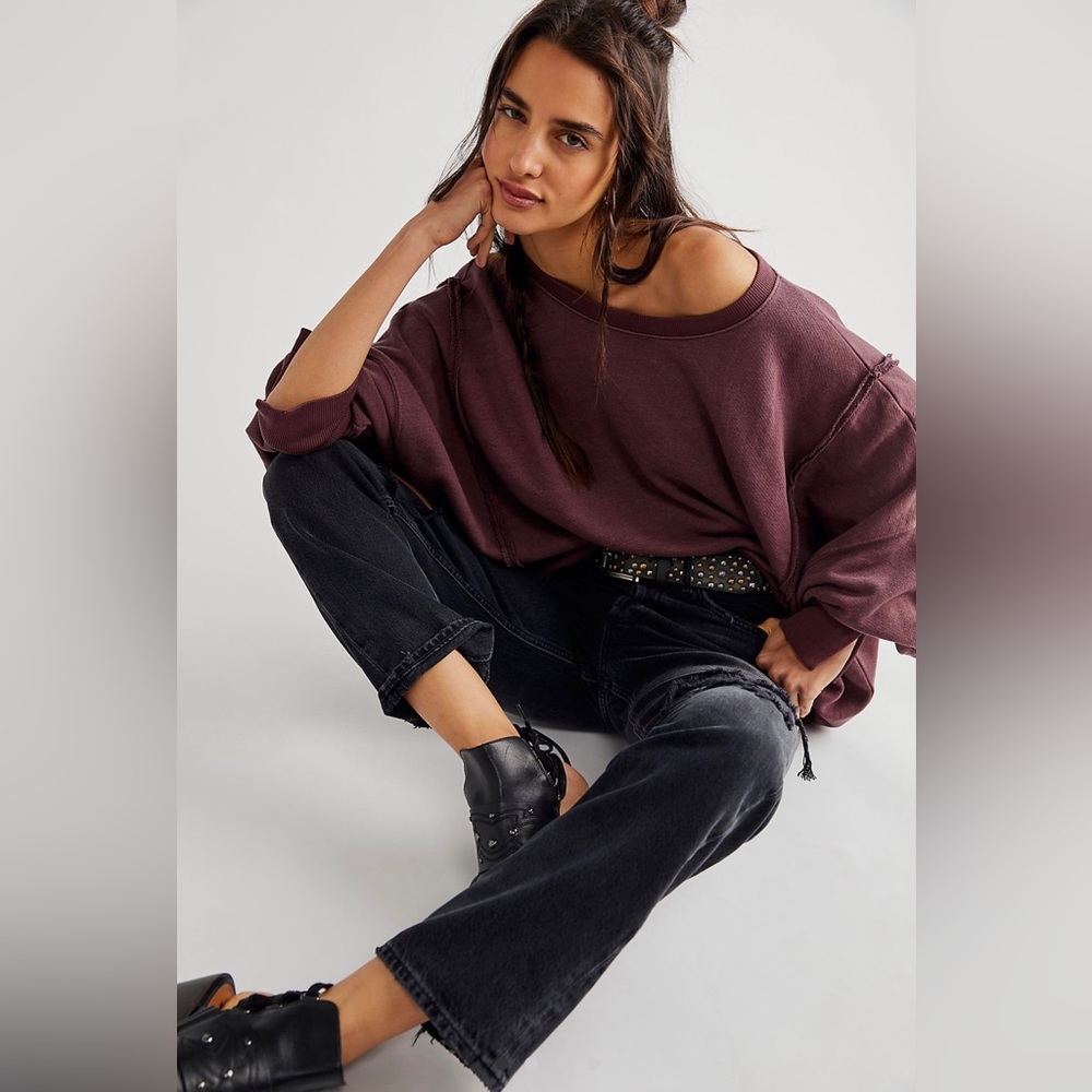 ONE LEFT! ONE TIME FLASH SALE!!! NWT Free People Camden Pullover in Brandywine - Picture 2 of 4